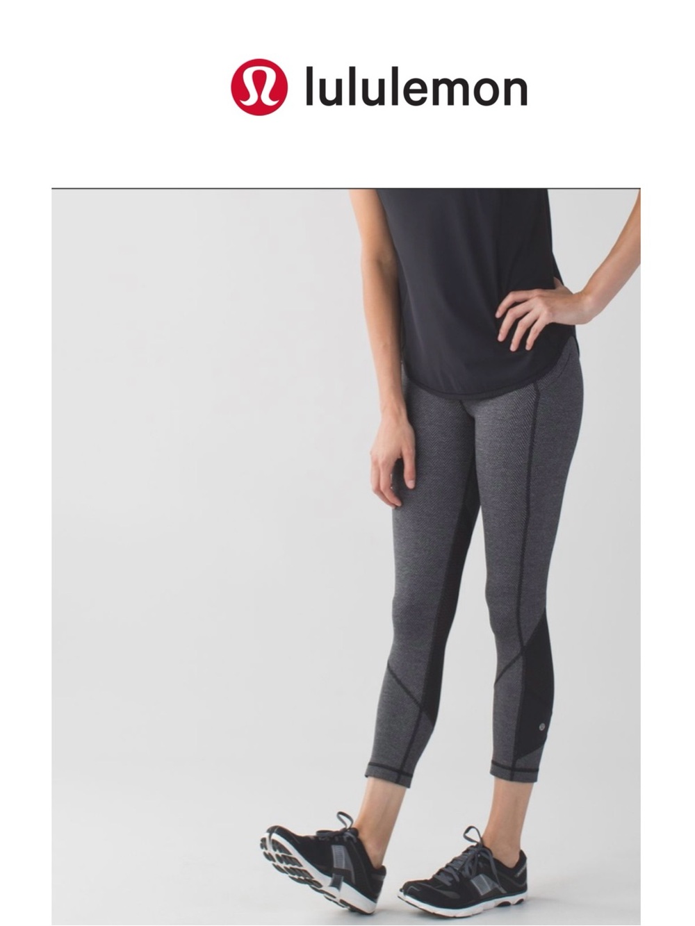 lululemon Pace Rival Crop - herringbone / black